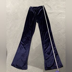Purple Velvet Flared Track pants